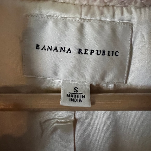 Banana Republic Pink Cream Wool Coat Sequins Small - Picture 2 of 5